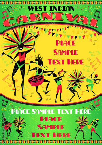 West Indian Carnival Portrait Poster