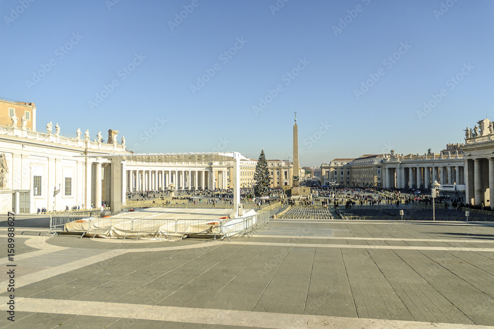 sight of the square of the basilica of Saint Peter of the Vatican in Rome, Italy.