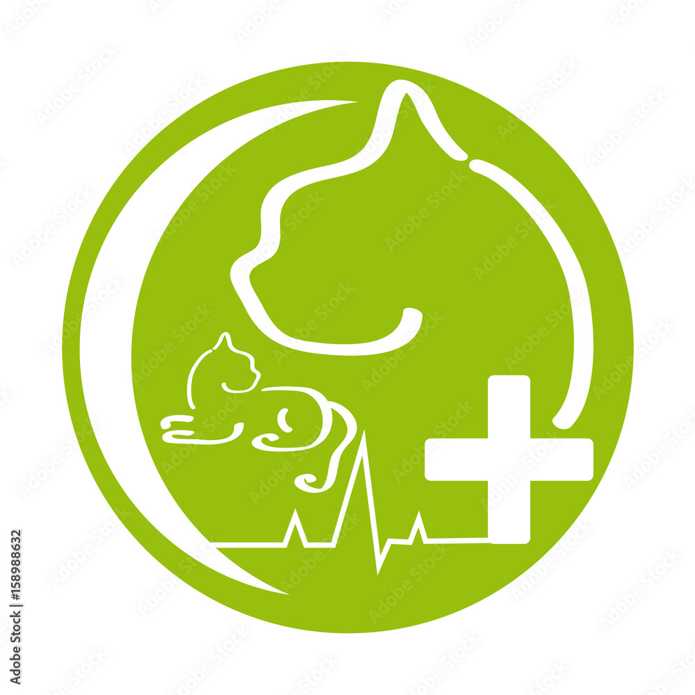 Cat health symbol on white background Cat health symbol on white background