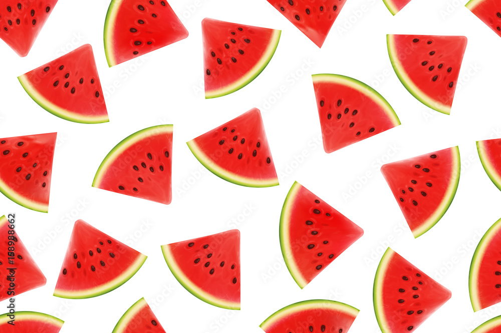 Seamless background with watermelon slices. Vector illustration. design for greeting card and invitation of seasonal summer holiday Seamless background with watermelon slices. Vector illustration. design for greeting card and invitation of seasonal summer holiday