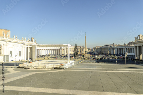 sight of the square of the basilica of Saint Peter of the Vatican in Rome, Italy.