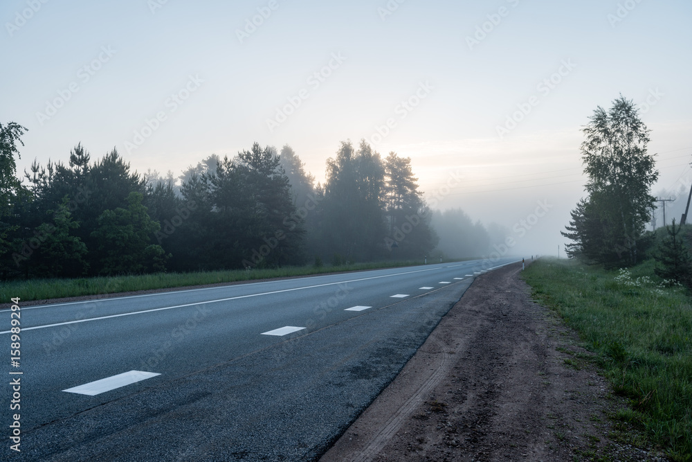 Fototapeta premium empty road in the countryside in summer