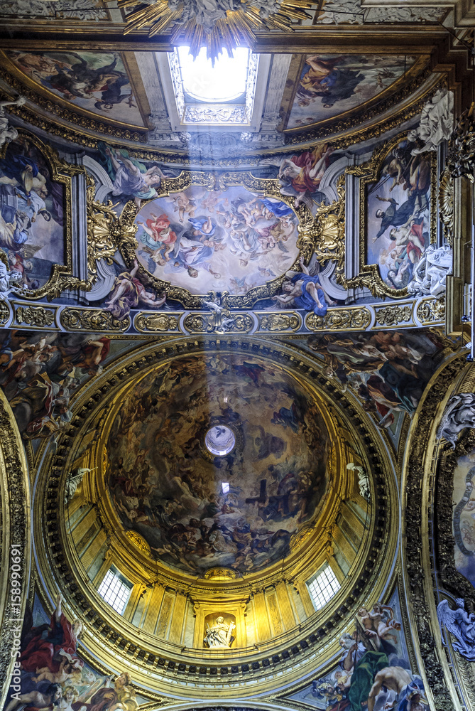 interior of the church of the Gesu in Rome, Italy.