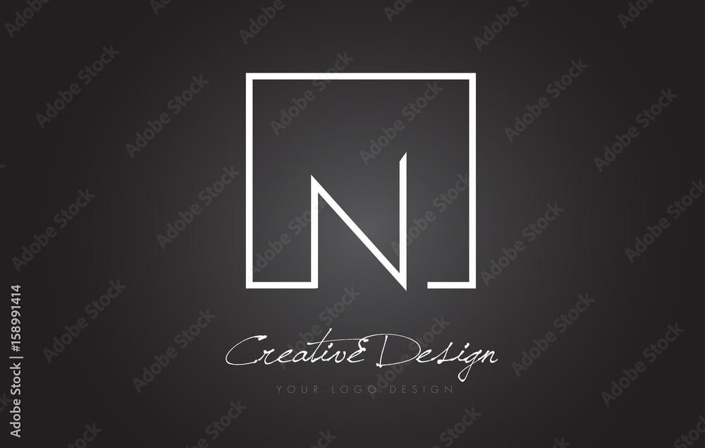 N Square Frame Letter Logo Design with Black and White Colors. N Square Frame Letter Logo Design with Black and White Colors.