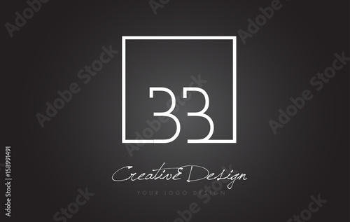 BB Square Frame Letter Logo Design with Black and White Colors.