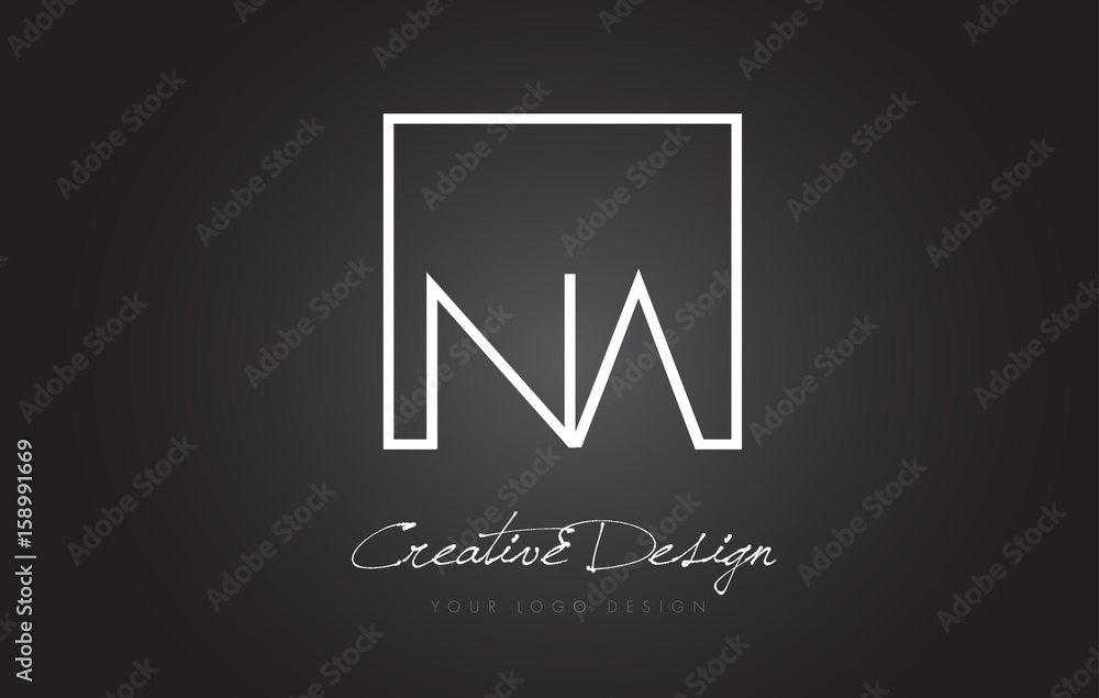 NA Square Frame Letter Logo Design with Black and White Colors. NA Square Frame Letter Logo Design with Black and White Colors.