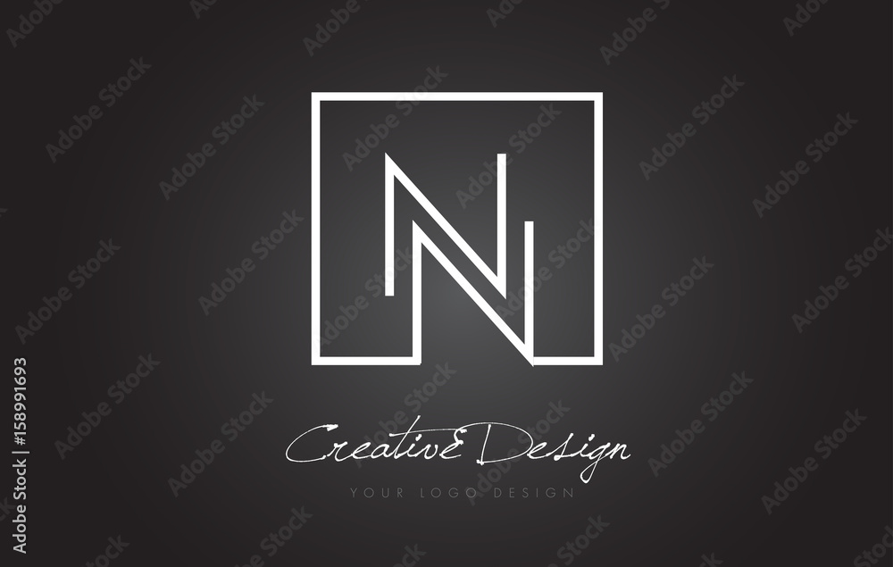 NN Square Frame Letter Logo Design with Black and White Colors. NN Square Frame Letter Logo Design with Black and White Colors.