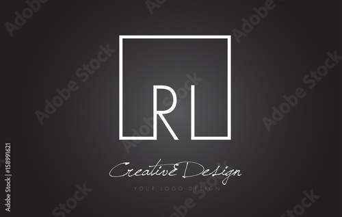 RI Square Frame Letter Logo Design with Black and White Colors.