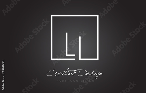 LI Square Frame Letter Logo Design with Black and White Colors.