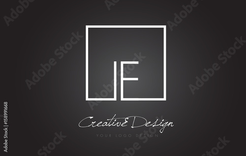 Fotografie IE Square Frame Letter Logo Design with Black and White Colors.