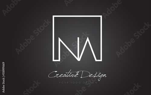 NA Square Frame Letter Logo Design with Black and White Colors.