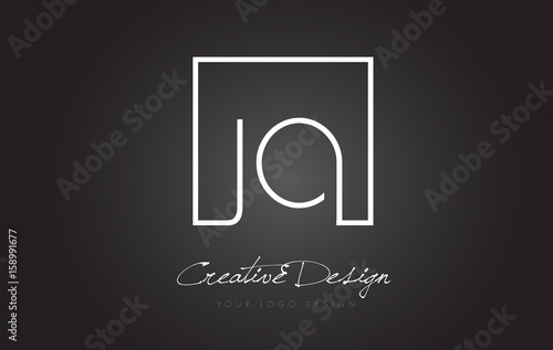 JO Square Frame Letter Logo Design with Black and White Colors.