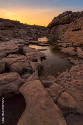 Sampanbok Ubon Ratchathani Grand Canyon in Thailand, 3000 Boke nature of rock is unseen in Thailand landscape. photo