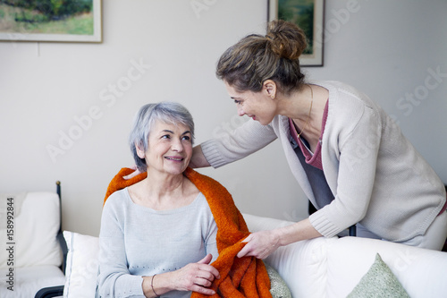 Senior woman with her carer