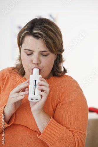 Breathing, spirometry in a woman photo