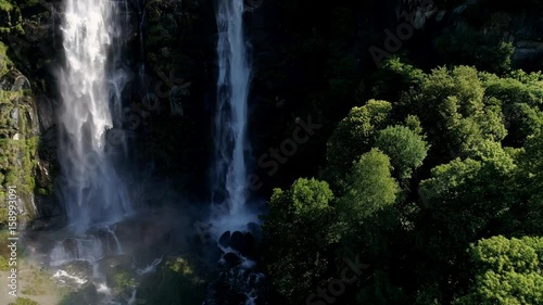 Aerial 4K - Cascate dell'Acqua Fraggia a Borgonuovo - Val Bregaglia (IT) photo