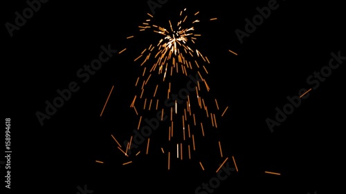 Welding Particles Falling On A Black Background