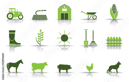 Bauernhof Iconset - Grün (Schatten)