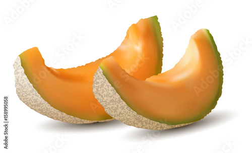 3D slices of melon, summer concept 