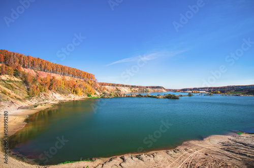 Lake against the backdrop of a mountain landscape