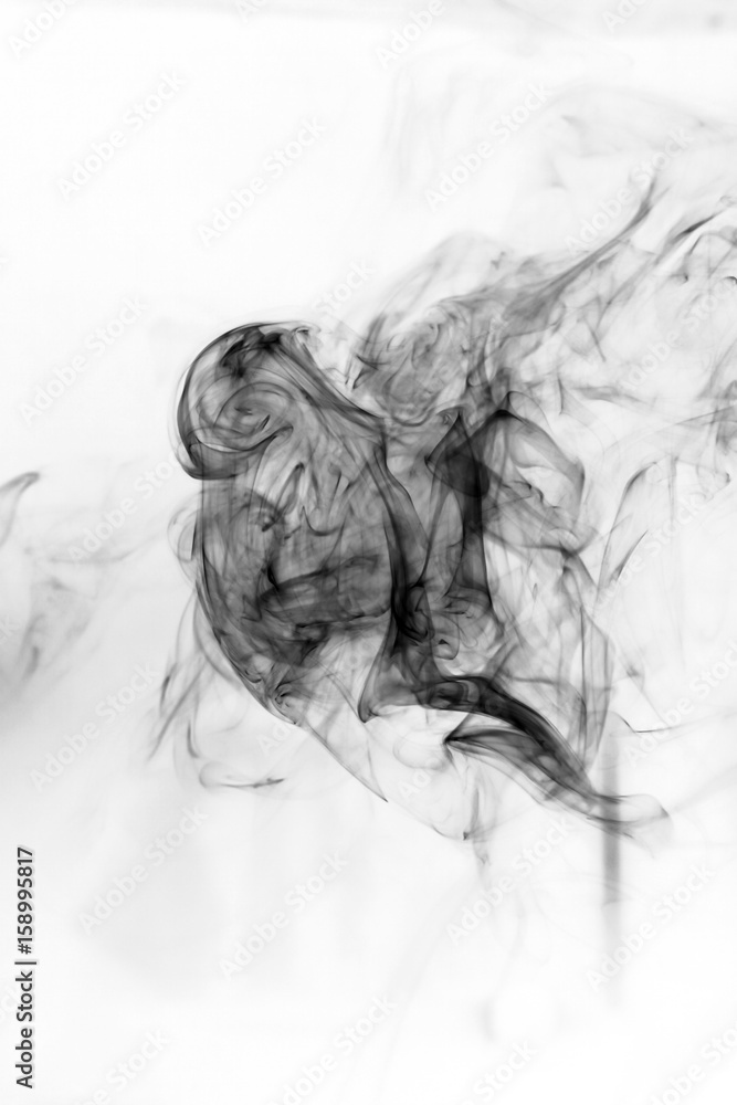 Toxic fumes movement on a white background..