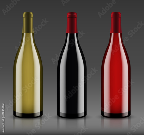 Mockup wine bottle. vector design.