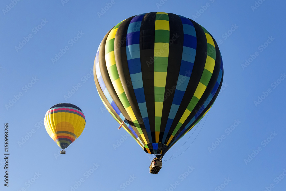 Balloons flying above California grape vineyard Balloons flying above California grape vineyard