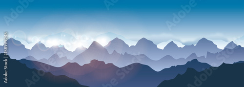 Mountains landscape - Vector illustration Himalaya mountains 