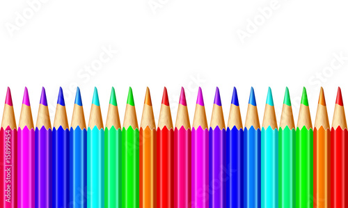 line of colored pencil