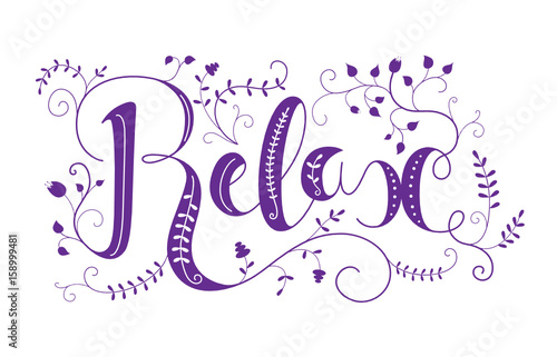 RELAX ornate hand lettering