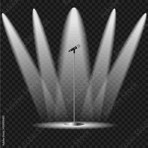 Illuminated scene with a microphone