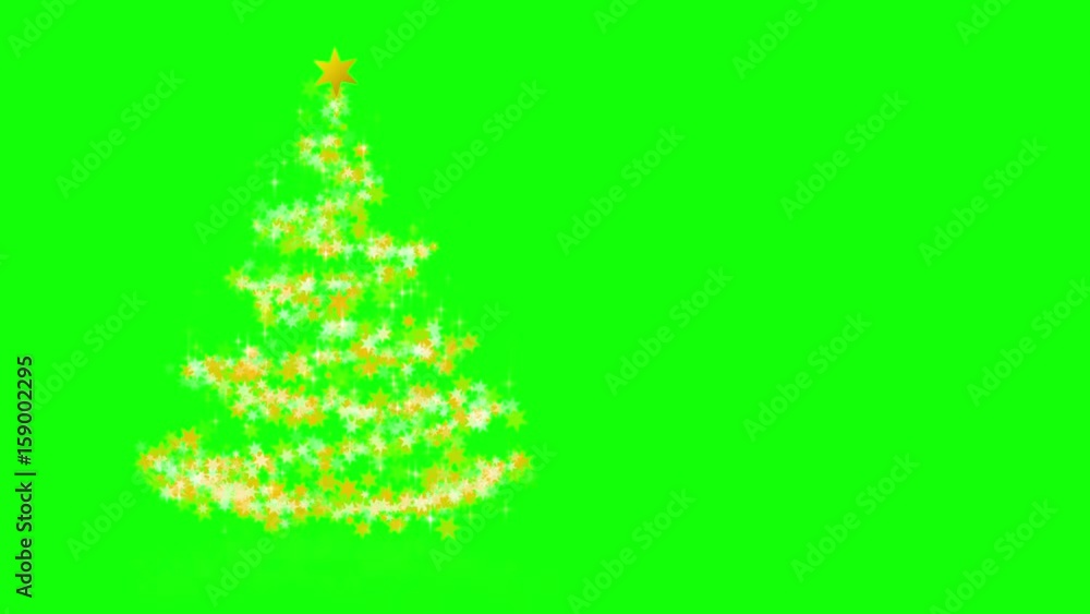 Christmas tree with glittering stars on chromakey background blank version; part of a multilingual series, approx. 25 sec. Christmas tree with glittering stars on chromakey background blank version; part of a multilingual series, approx. 25 sec.