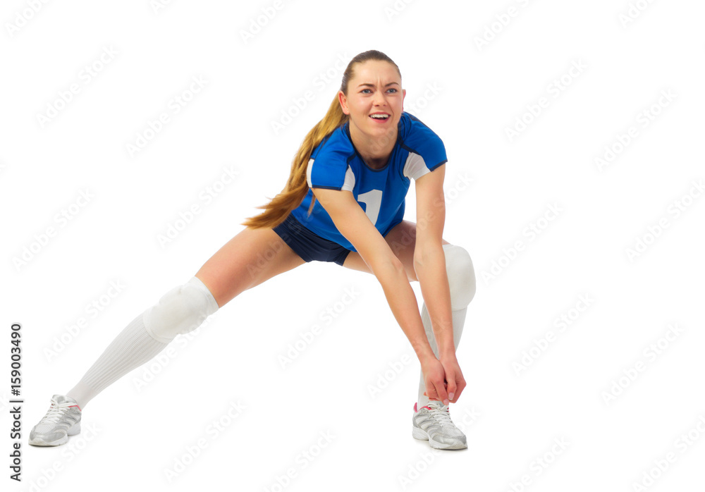 Woman volleyball player isolated (without ball ver)
