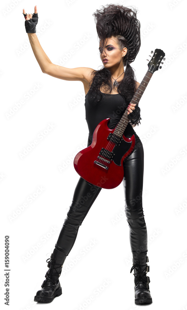 Young woman rock star