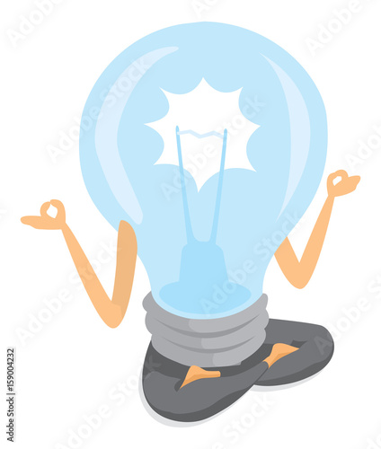Lightbulb practising yoga