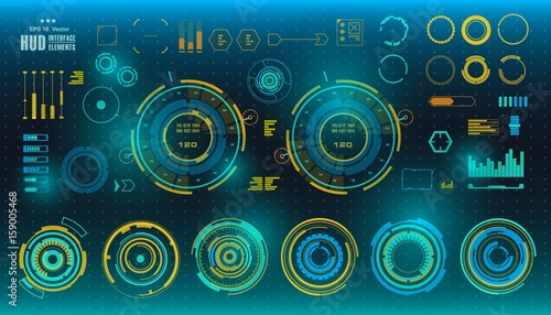 Futuristic virtual graphic touch user interface, HUD
