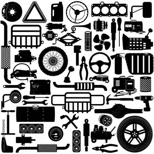 Vector Car Parts Pictogram