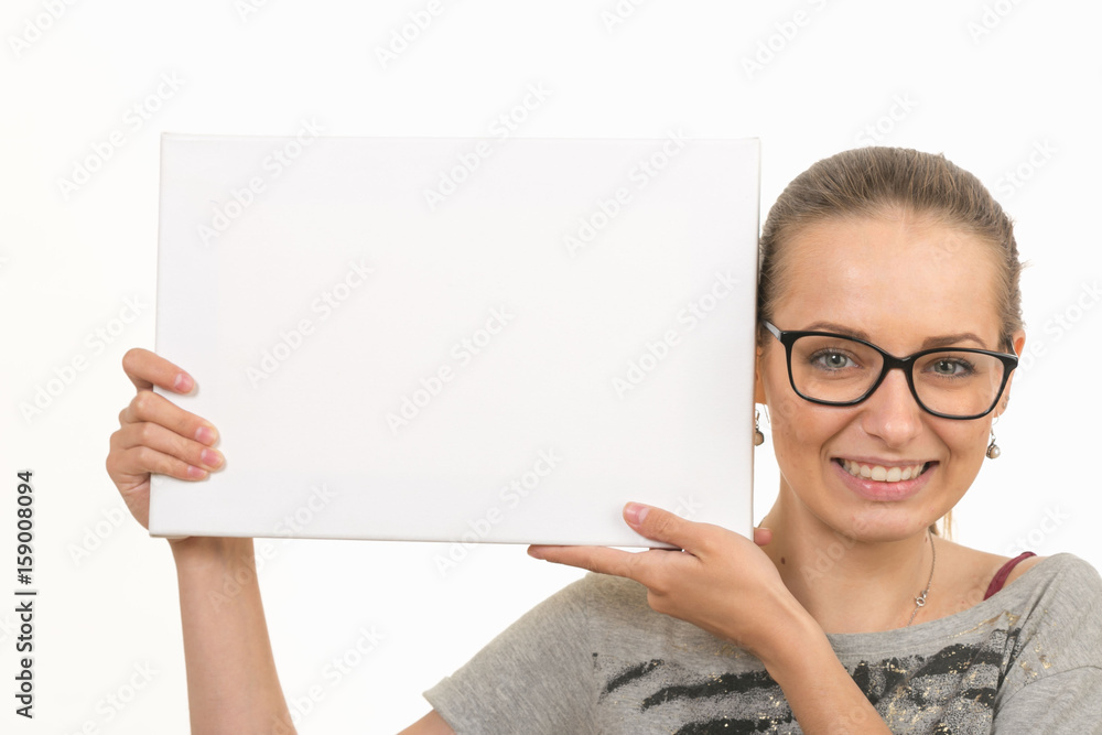 Female hands on a white background. poster Female hands on a white background. poster
