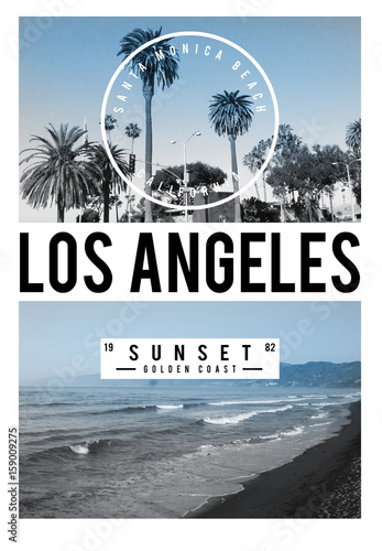 Photography photoprint los angeles tee shirt graphic sunset typography