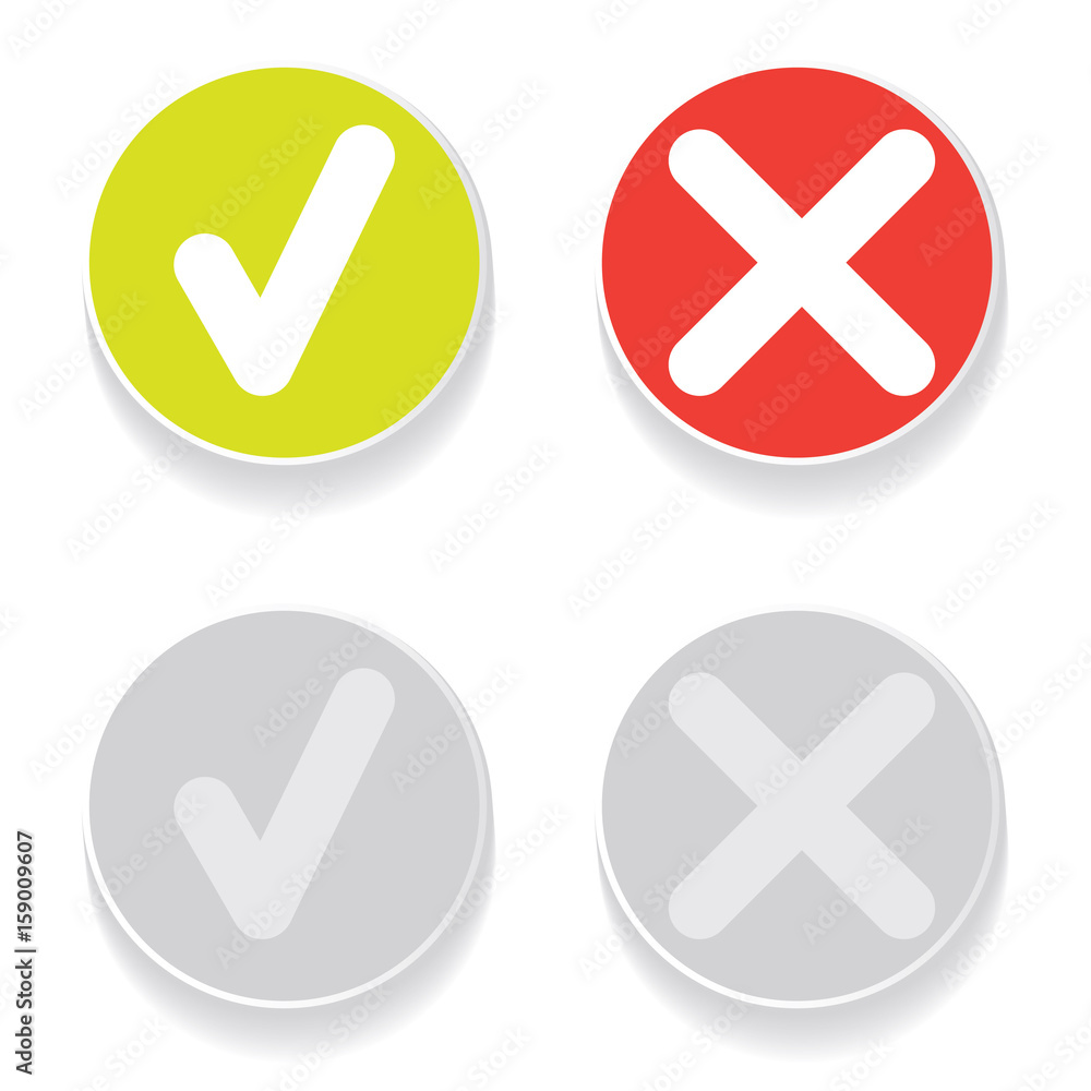 line green check mark or check box icons set line green check mark or check box icons set
