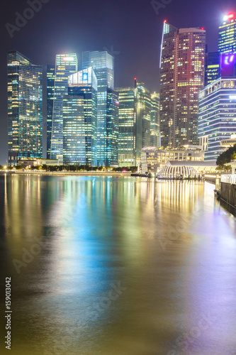 Landscape of the Singapore financial district and business building, Singapore City