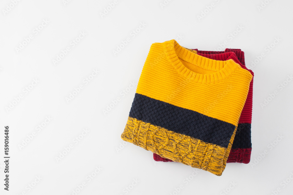 A pile of clothes on white background A pile of clothes on white background