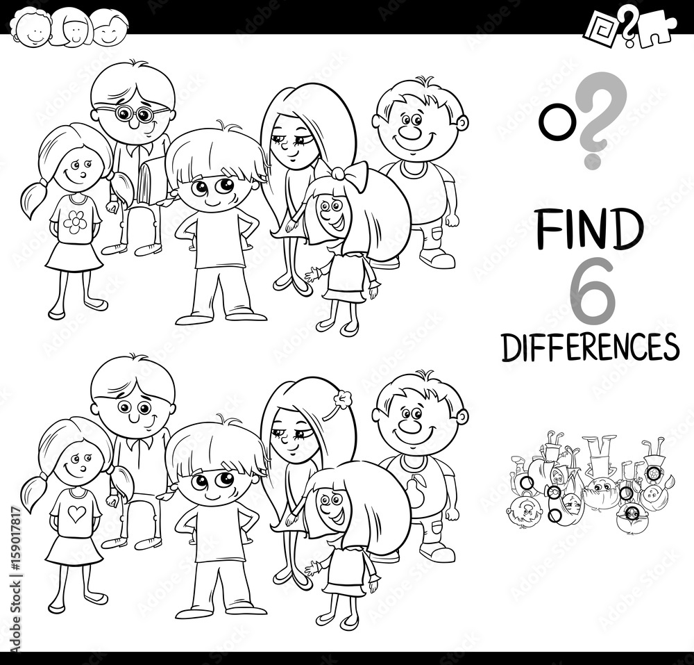 Fototapeta premium difference game coloring page