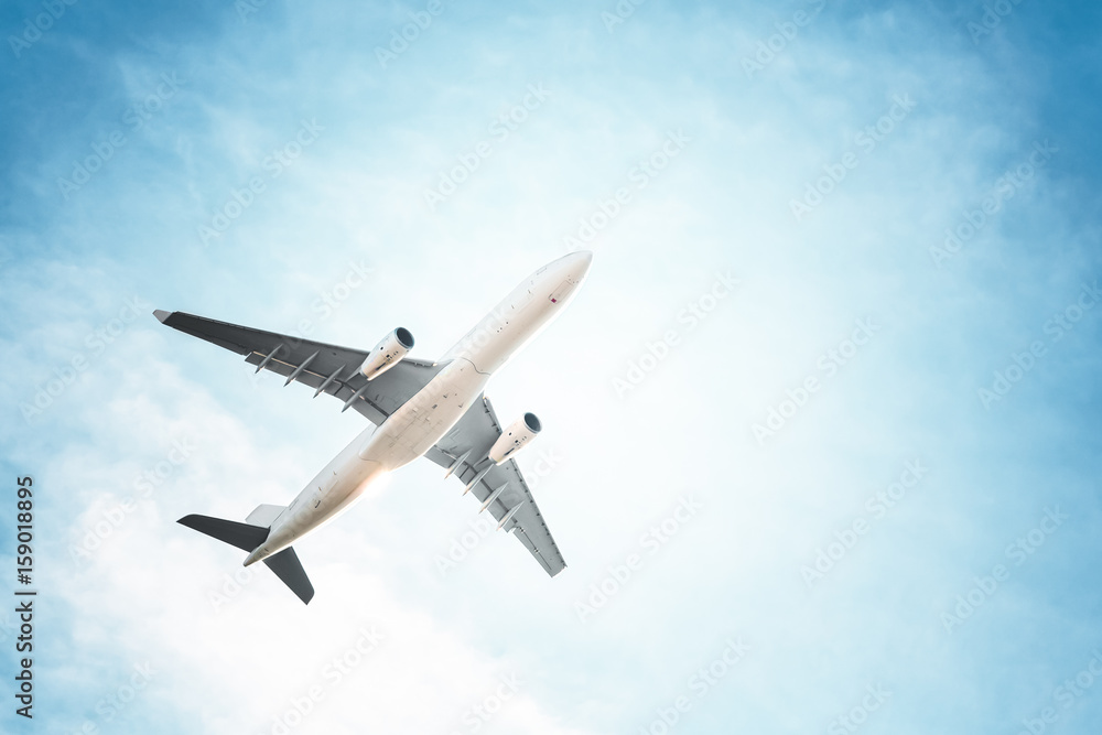 Fototapeta premium Airplane in the sky and clouds