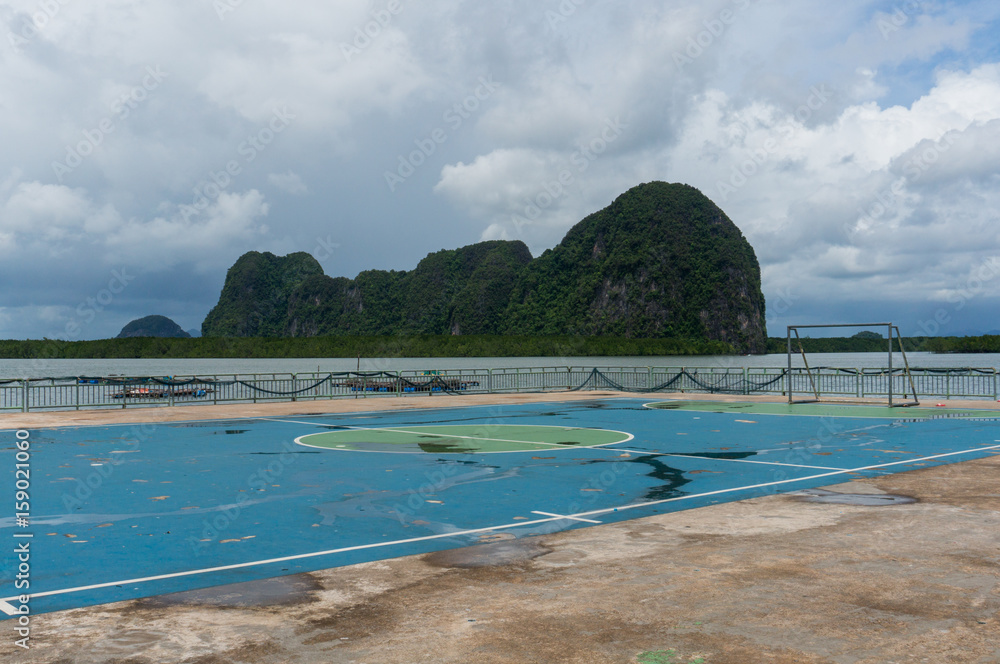 Soccer field on floating village of Koh Panyee Soccer field on floating village of Koh Panyee