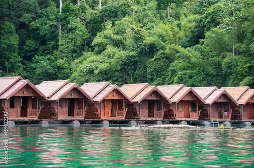 Floating bungalows inside Khao Sok National Park