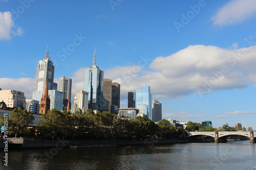 Skyline  Melbourne am Yarra-Fluss