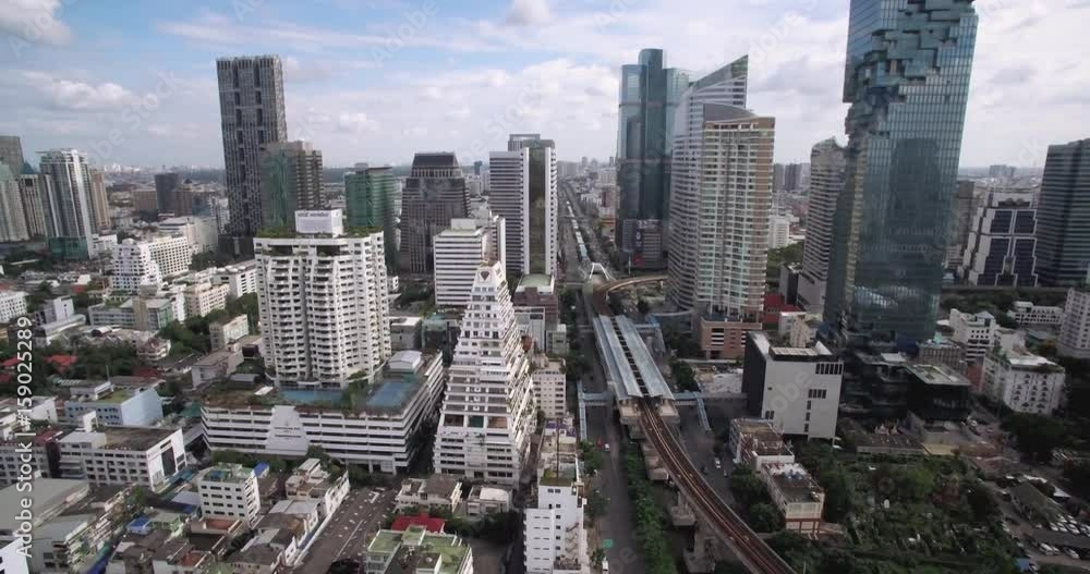 Aerial Slider Shot of Silom District Skyline, Central Bangkok, Thailand
Aerial Slider Shot of Silom District Skyline, Central Bangkok, Thailand