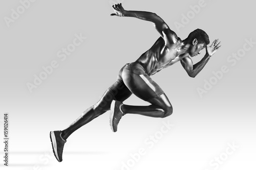 Sprinter african muscular man photo