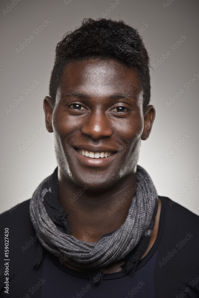 Portrait of a normal black man smiling Stock Photo